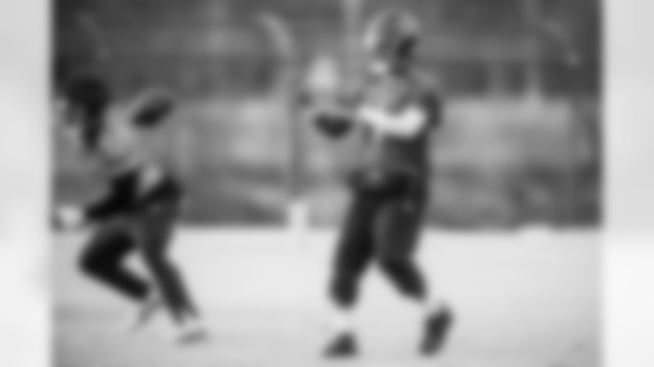 Quarterback Cam Ward #1 of the Tennessee Titans during practice at the Ascension Saint Thomas Sports Park on December 24, 2025 in Nashville, TN. Photo By Beau Brune/Tennessee Titans