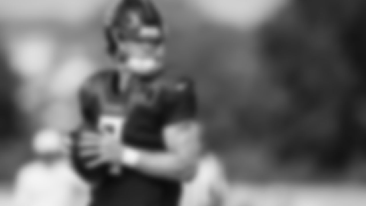 Quarterback Will Levis #8 of the Tennessee Titans during fall camp practice on August 8, 2024 at the Ascension Saint Thomas Sports Park in Nashville, TN. Photo By Donald Page/Tennessee Titans