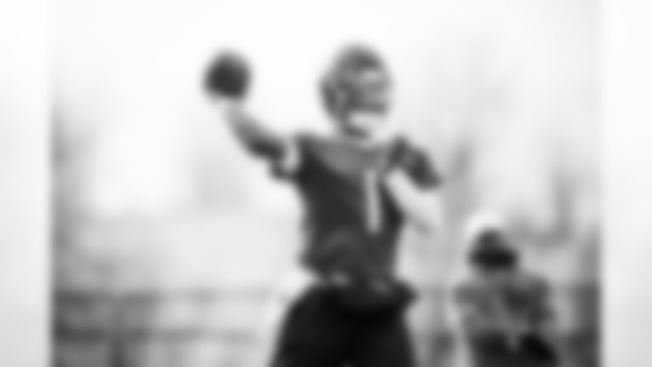 Quarterback Cam Ward #1 of the Tennessee Titans during practice at the Ascension Saint Thomas Sports Park on December 31, 2025 in Nashville, TN. Photo By Donald Page/Tennessee Titans