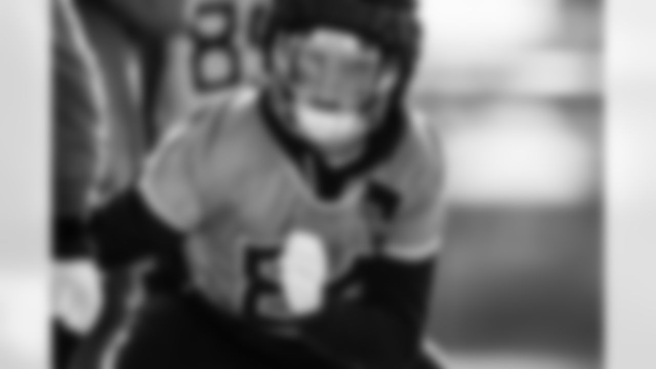 Tight end Gunnar Helm #84 of the Tennessee Titans during practice at the Ascension Saint Thomas Sports Park on December 11, 2025 in Nashville, TN. Photo By Jessie Rogers/Tennessee Titans