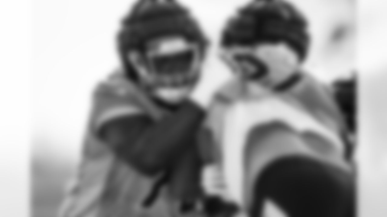 Offensive lineman Olisaemeka Udoh #72 of the Tennessee Titans during practice at the Ascension Saint Thomas Sports Park on December 11, 2025 in Nashville, TN. Photo By Jessie Rogers/Tennessee Titans