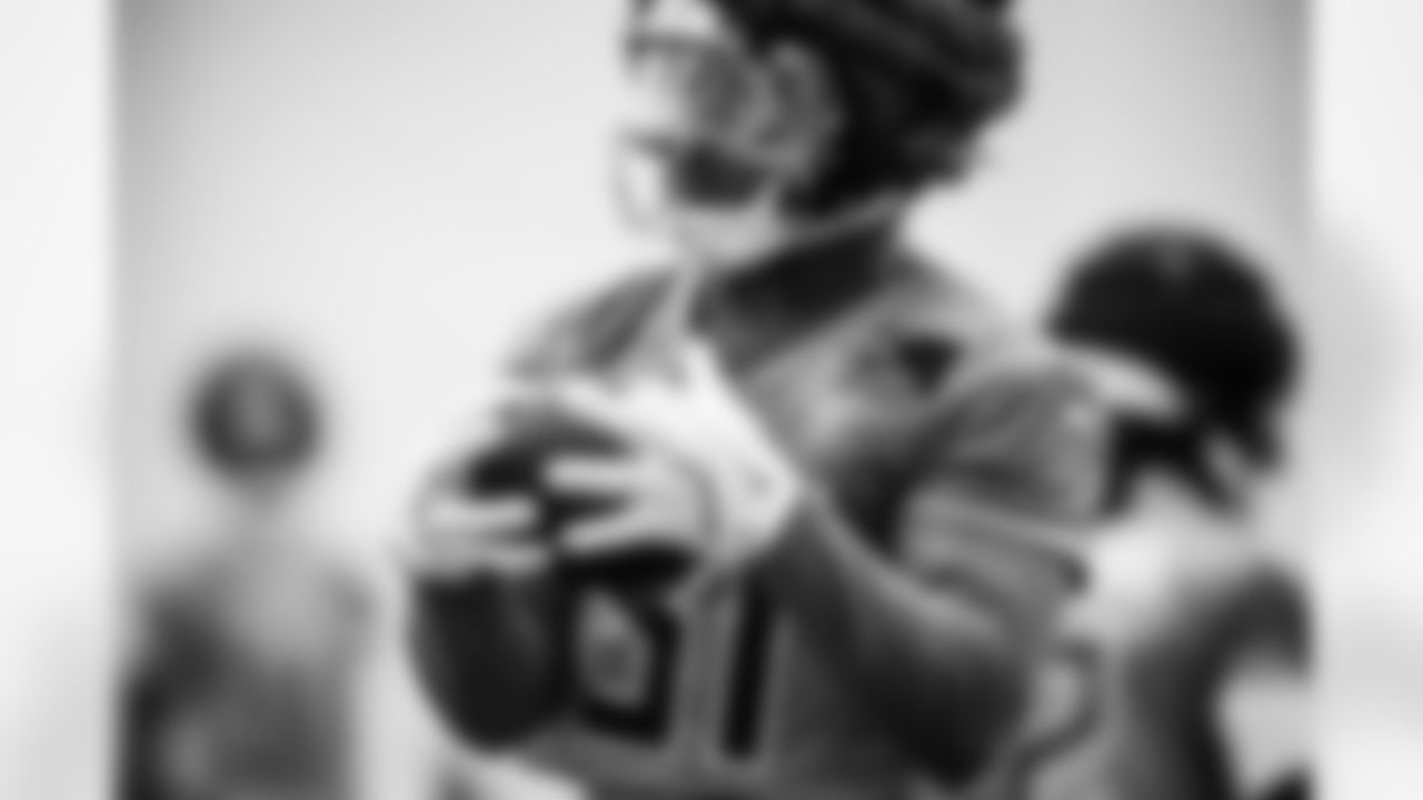 Running back Kalel Mullings #31 of the Tennessee Titans during practice in the bubble at the Ascension Saint Thomas Sports Park on November 20, 2025 in Nashville, TN. Photo By Donald Page/Tennessee Titans