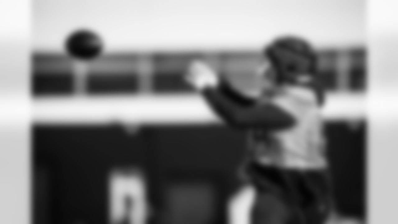 Tight end Gunnar Helm #84 of the Tennessee Titans during practice at the Ascension Saint Thomas Sports Park on December 3, 2025 in Nashville, TN. Photo By Jessie Rogers/Tennessee Titans