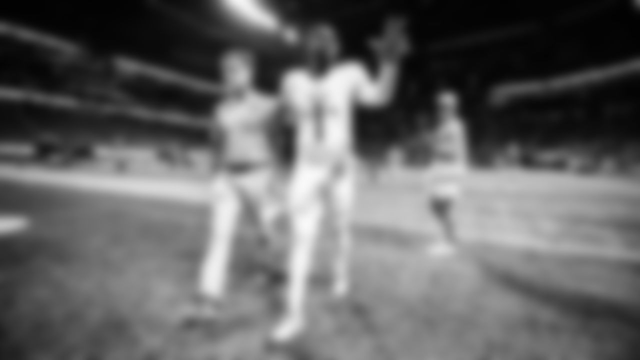 Quarterback Cam Ward #1 of the Tennessee Titans after the preseason game between the Tennessee Titans and the Atlanta Falcons at Mercedes-Benz Stadium on August 15, 2025 in Atlanta, GA. Photo By Donald Page/Tennessee Titans