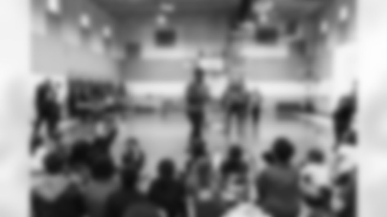 Defensive end Sebastian Joseph-Day #69 of the Tennessee Titans partners with Backfield In Motion to throw a Halloween Party for youth at Amqui Elementary School on October 21, 2025 in Nashville, TN. Photo By Jessie Rogers/Tennessee Titans