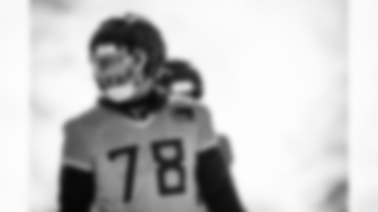 Tackle Brandon Crenshaw-Dickson #78 of the Tennessee Titans during practice at the Ascension Saint Thomas Sports Park on January 1, 2026 in Nashville, TN. Photo By Jessie Rogers/Tennessee Titans