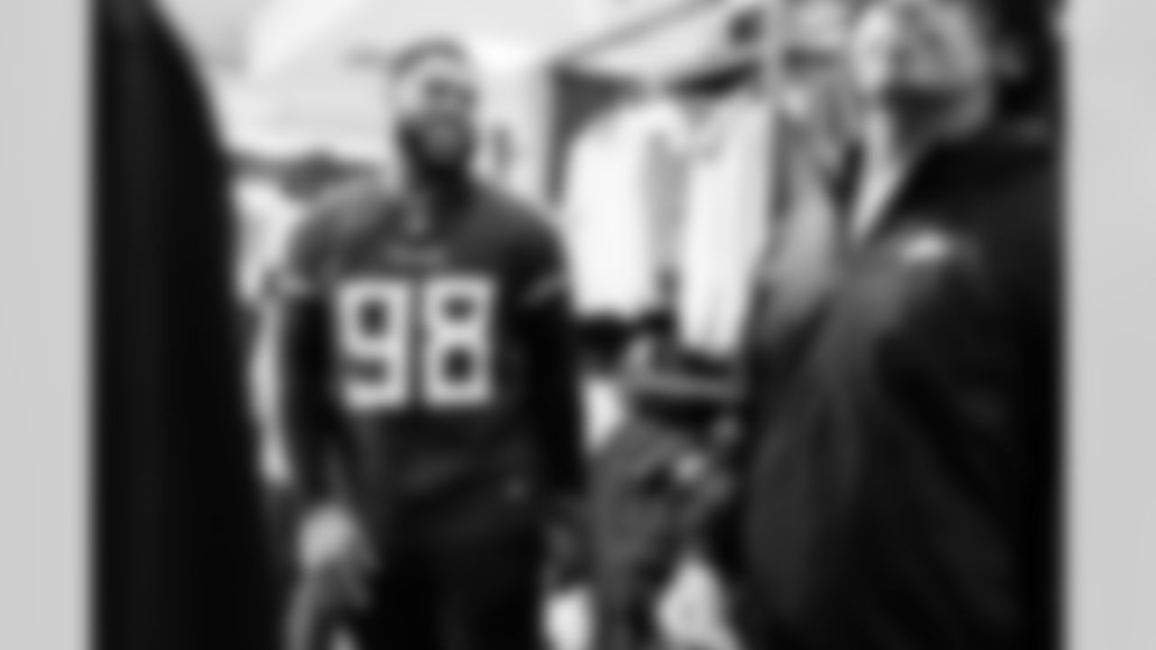 Defensive lineman Jeffery Simmons #98 of the Tennessee Titans partners with Big Brothers Big Sisters of Middle Tennessee to take 9th and 10th graders shopping at JD Sports on December 10, 2024 in Nashville, TN. Photo By Donald Page/Tennessee Titans