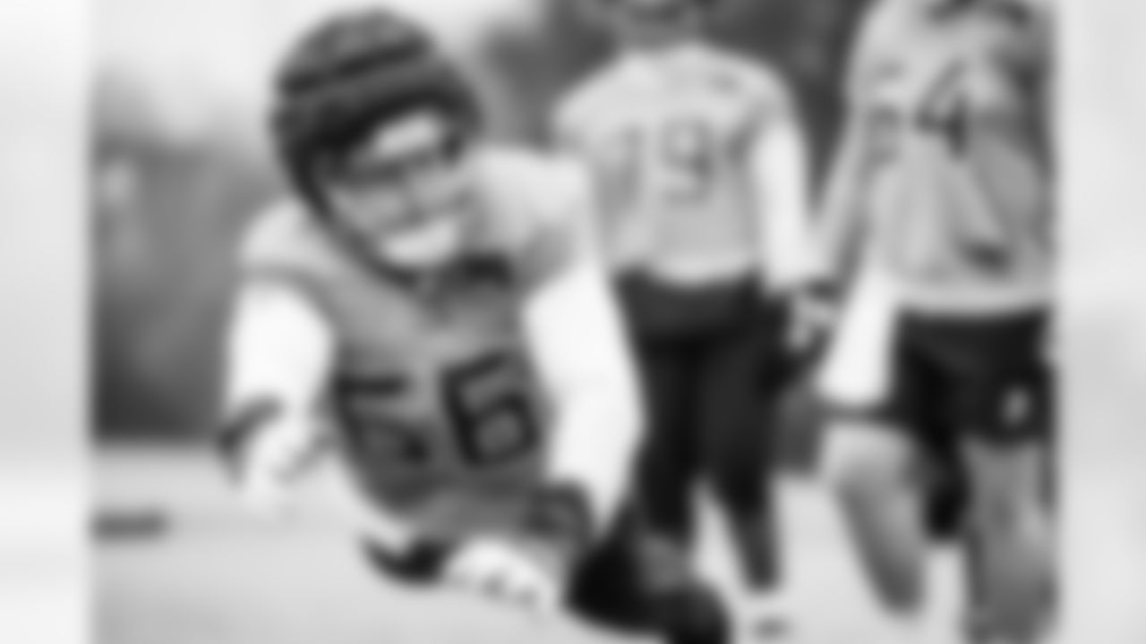 Offensive lineman Chandler Brewer #66 of the Tennessee Titans during practice at the Ascension Saint Thomas Sports Park on December 5, 2025 in Nashville, TN. Photo By Donald Page/Tennessee Titans