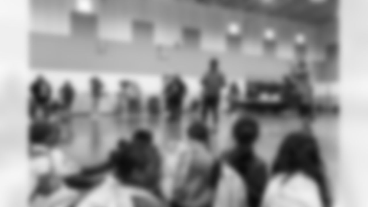 Defensive end Sebastian Joseph-Day #69 of the Tennessee Titans partners with Backfield In Motion to throw a Halloween Party for youth at Amqui Elementary School on October 21, 2025 in Nashville, TN. Photo By Jessie Rogers/Tennessee Titans