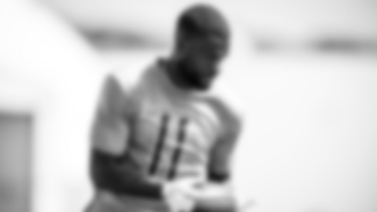 Wide receiver Van Jefferson #11 of the Tennessee Titans during phase 2 workouts at the Ascension Saint Thomas Sports Park on May 15, 2025 in Nashville, TN. Photo By Donald Page/Tennessee Titans