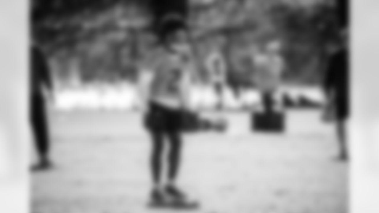 Running back Tyjae Spears #2 of the Tennessee Titans during practice at the Ascension Saint Thomas Sports Park on November 27, 2025 in Nashville, TN. Photo By Donald Page/Tennessee Titans