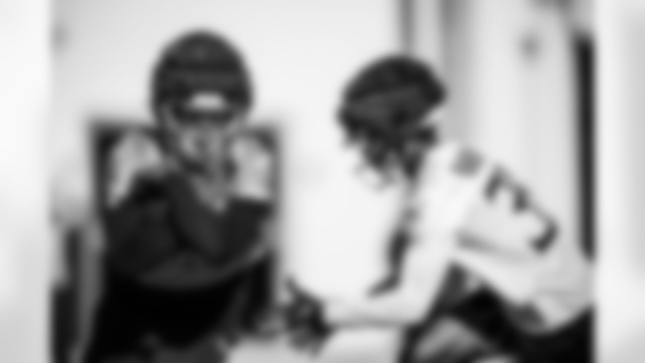 Wide receiver Chimere Dike #17 of the Tennessee Titans and Cornerback Darrell Baker Jr. #39 of the Tennessee Titans during practice at the Ascension Saint Thomas Sports Park on January 1, 2026 in Nashville, TN. Photo By Jessie Rogers/Tennessee Titans