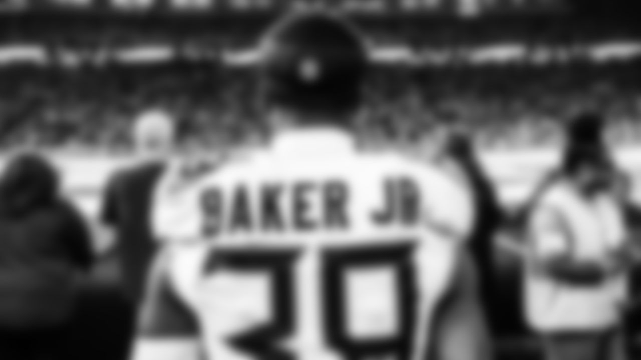 Cornerback Darrell Baker Jr. #39 of the Tennessee Titans before the game between the Tennessee Titans and the Indianapolis Colts at Lucas Oil Stadium on October 26, 2025 in Indianapolis, IN. Photo By Donald Page/Tennessee Titans