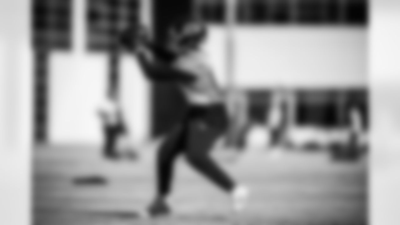 Wide receiver Mason Kinsey #12 of the Tennessee Titans during practice at the Ascension Saint Thomas Sports Park on January 1, 2026 in Nashville, TN. Photo By Jessie Rogers/Tennessee Titans