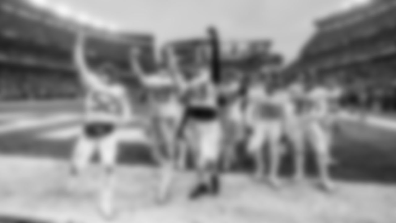 Linebacker James Williams Sr. #52 of the Tennessee Titans, Outside linebacker Arden Key #49 of the Tennessee Titans, Outside linebacker Jihad Ward #53 of the Tennessee Titans, Defensive end Sebastian Joseph-Day #69 of the Tennessee Titans, Cornerback Marcus Harris #26 of the Tennessee Titans, Defensive back Amani Hooker #37 of the Tennessee Titans during the game between the Tennessee Titans and the Cleveland Browns at Huntington Bank Field on December 07, 2025 in Cleveland, OH. Photo By Donald Page/Tennessee Titans