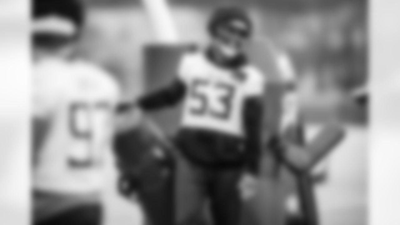 Outside linebacker Jihad Ward #53 of the Tennessee Titans during practice at the Ascension Saint Thomas Sports Park on December 24, 2025 in Nashville, TN. Photo By Beau Brune/Tennessee Titans