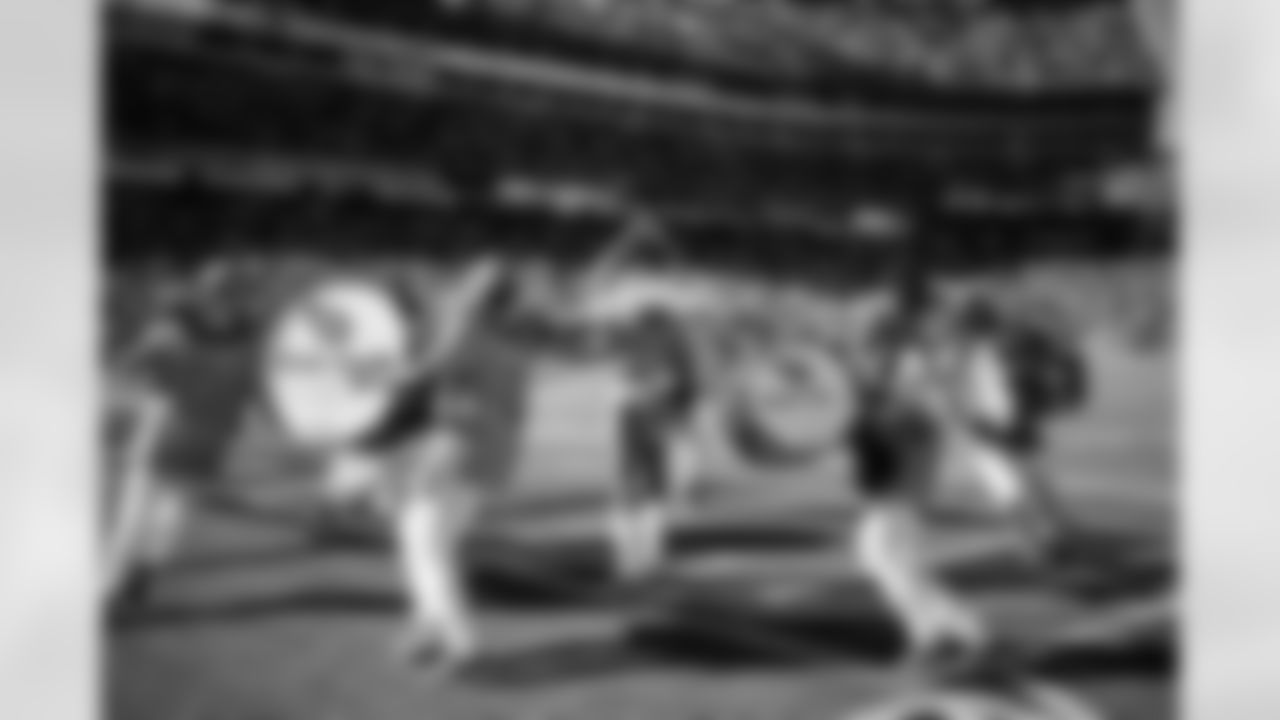 Tennessee Titans Blue Crew performing during the game between the Tennessee Titans and the Houston Texans at Nissan Stadium on November 16, 2025 in Nashville, TN. Photo By Kaitlyn Hungerford/Tennessee Titans