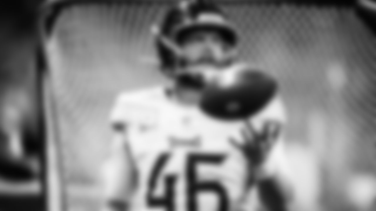 Longsnapper Morgan Cox #46 of the Tennessee Titans during the game between the Tennessee Titans and the Indianapolis Colts at Lucas Oil Stadium on October 26, 2025 in Indianapolis, IN. Photo By Beau Brune/Tennessee Titans