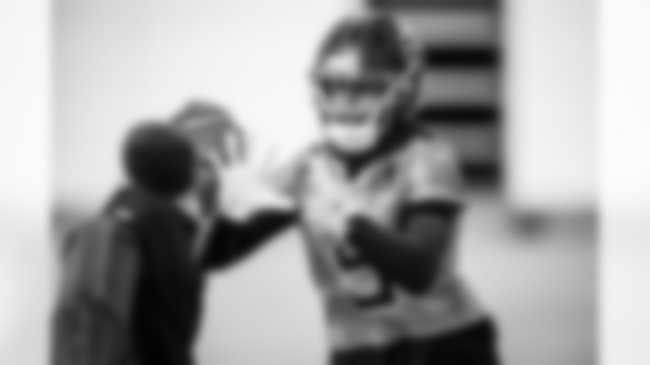 Wide receiver Elic Ayomanor #5 of the Tennessee Titans during practice at the Ascension Saint Thomas Sports Park on December 10, 2025 in Nashville, TN. Photo By Donald Page/Tennessee Titans