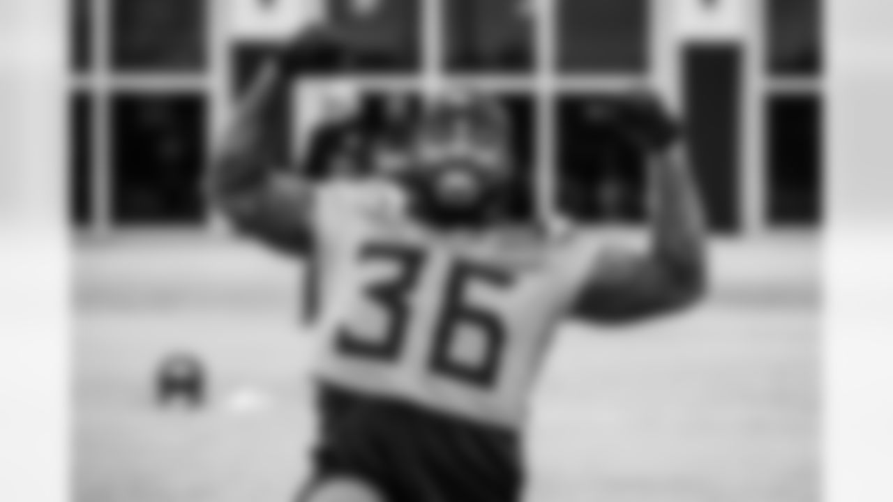 Running back Julius Chestnut #36 of the Tennessee Titans during practice at the Ascension Saint Thomas Sports Park on December 26, 2025 in Nashville, TN. Photo By Donald Page/Tennessee Titans