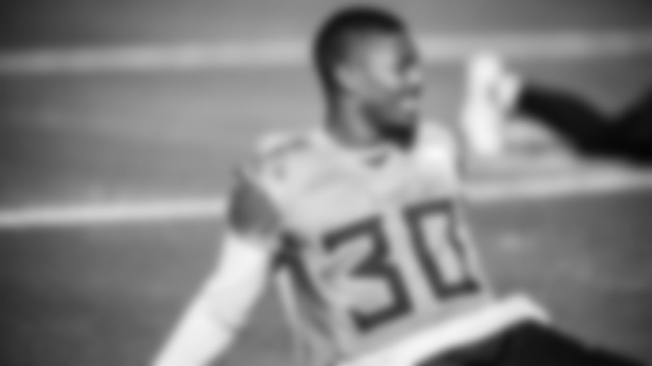 Safety Matthew Jackson #39 of the Tennessee Titans during practice at the Ascension Saint Thomas Sports Park on December 27, 2023 in Nashville, TN. Photo By Donald Page/Tennessee Titans
