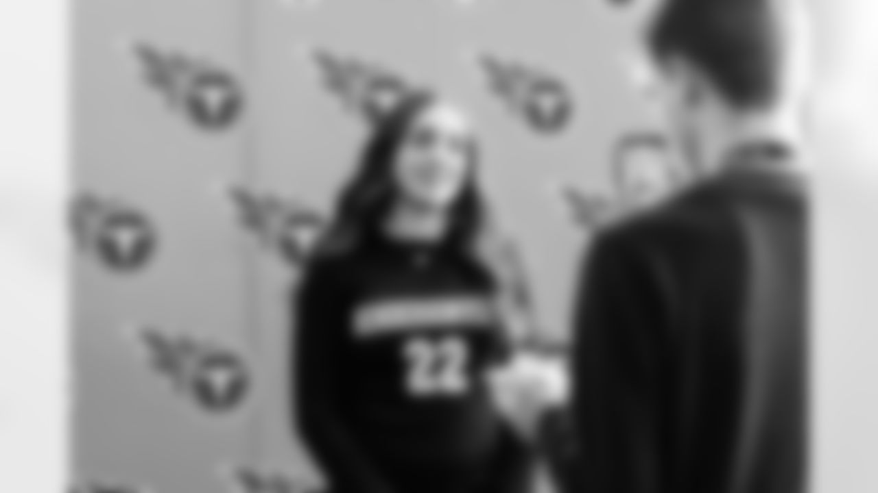 Tennessee Titans host a girls high school flag football media day at Nissan Stadium on February 18, 2026 in Nashville, TN. Photo By Jessie Rogers/Tennessee Titans