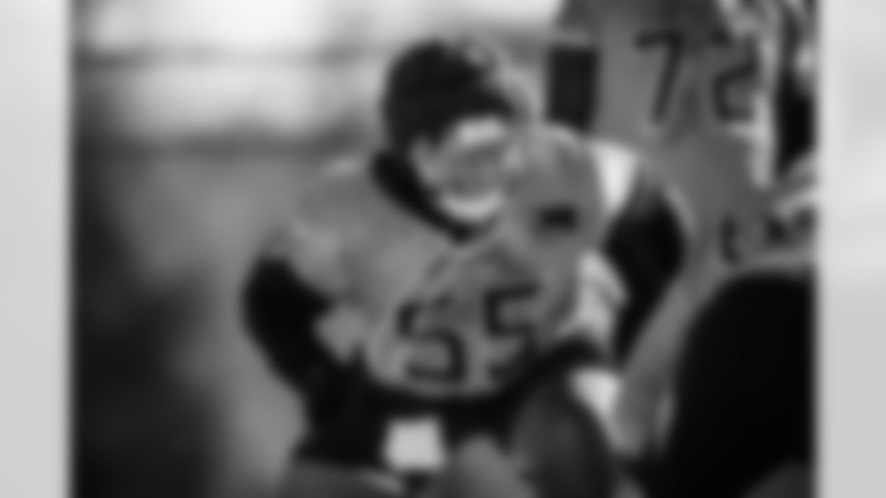 Tackle JC Latham #55 of the Tennessee Titans during practice at the Ascension Saint Thomas Sports Park on January 1, 2026 in Nashville, TN. Photo By Jessie Rogers/Tennessee Titans