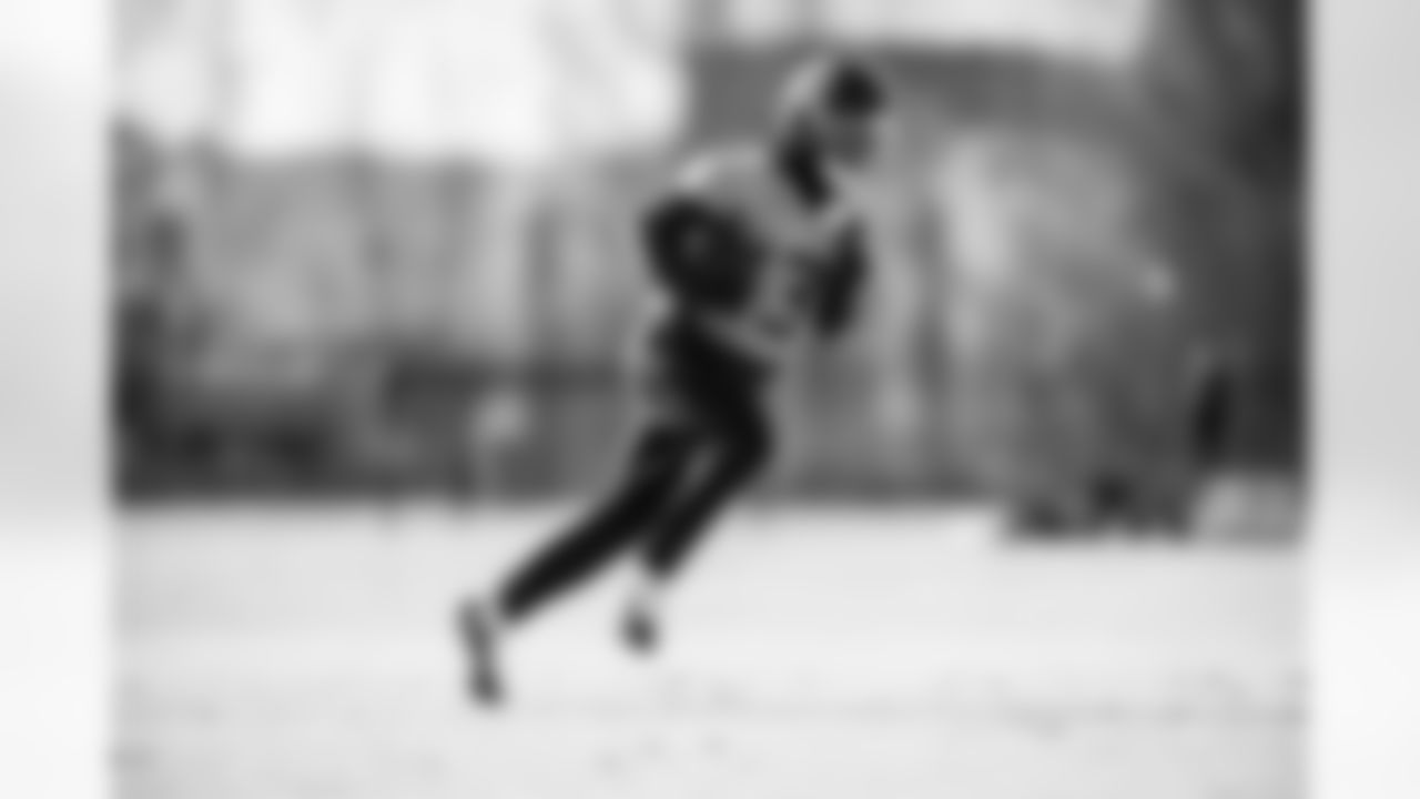 Wide receiver James Proche II #13 of the Tennessee Titans during practice at the Ascension Saint Thomas Sports Park on December 11, 2025 in Nashville, TN. Photo By Jessie Rogers/Tennessee Titans