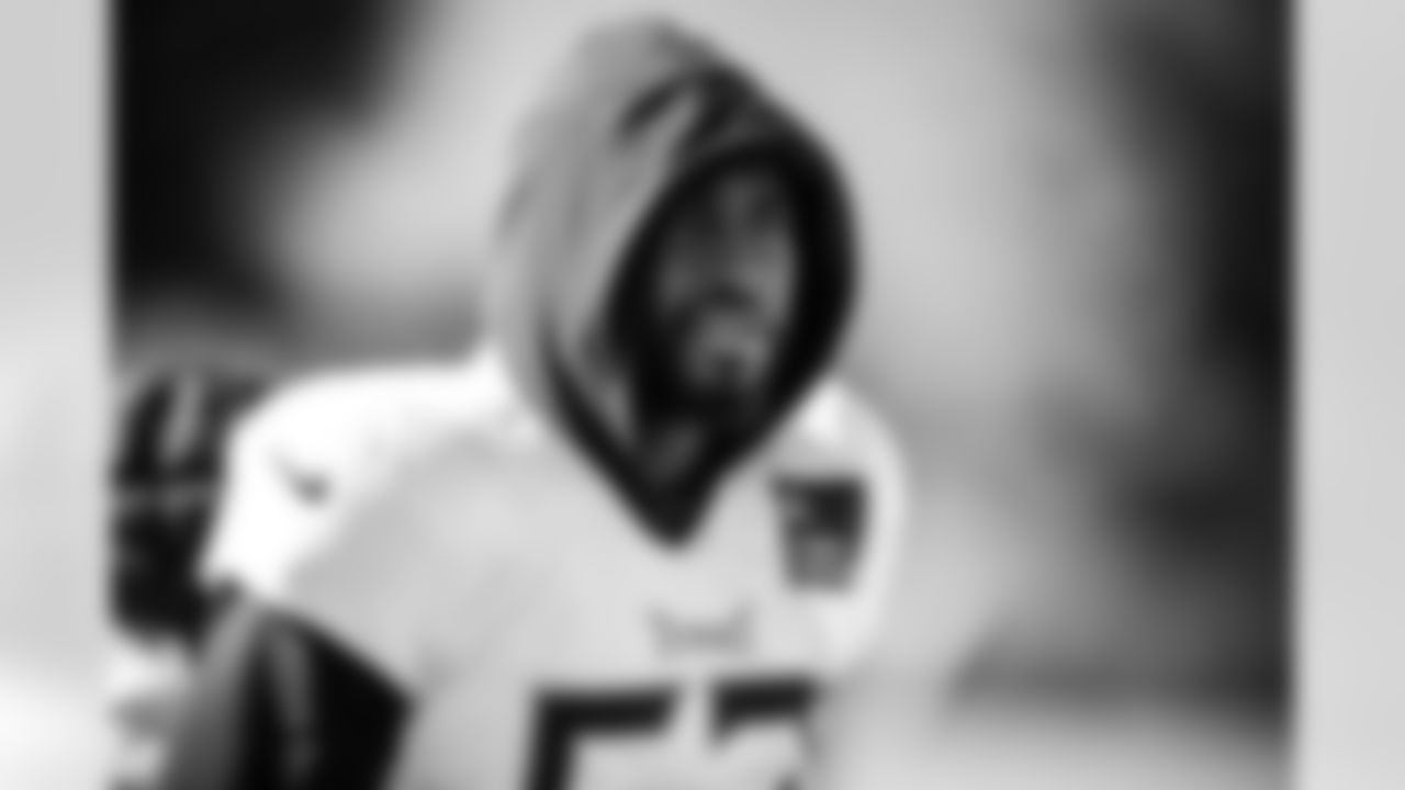 Outside linebacker Jihad Ward #53 of the Tennessee Titans during practice at the Ascension Saint Thomas Sports Park on October 23, 2025 in Nashville, TN. Photo By Donald Page/Tennessee Titans