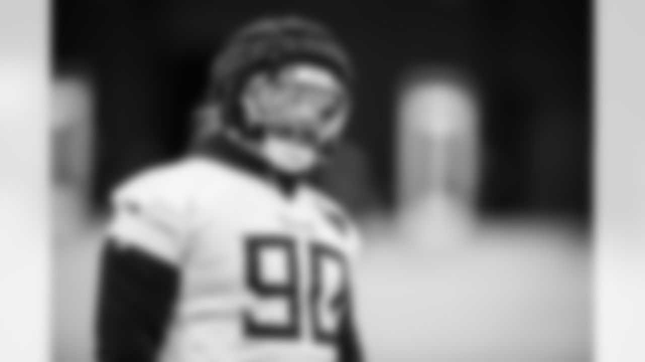Defensive tackle Shy Tuttle #90 of the Tennessee Titans during practice at the Ascension Saint Thomas Sports Park on December 10, 2025 in Nashville, TN. Photo By Donald Page/Tennessee Titans