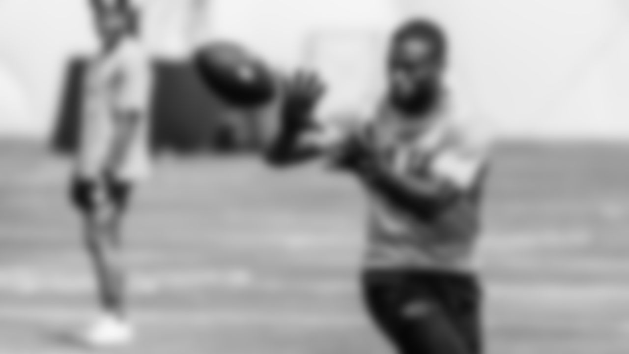 Wide receiver Van Jefferson #11 of the Tennessee Titans during phase 2 workouts at the Ascension Saint Thomas Sports Park on May 13, 2025 in Nashville, TN. Photo By Donald Page/Tennessee Titans