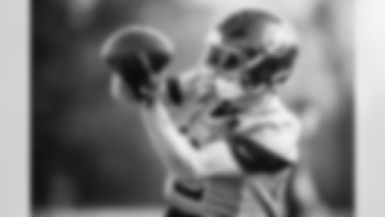 Wide receiver Mason Kinsey #12 of the Tennessee Titans during practice at the Ascension Saint Thomas Sports Park on November 19, 2025 in Nashville, TN. Photo By Donald Page/Tennessee Titans