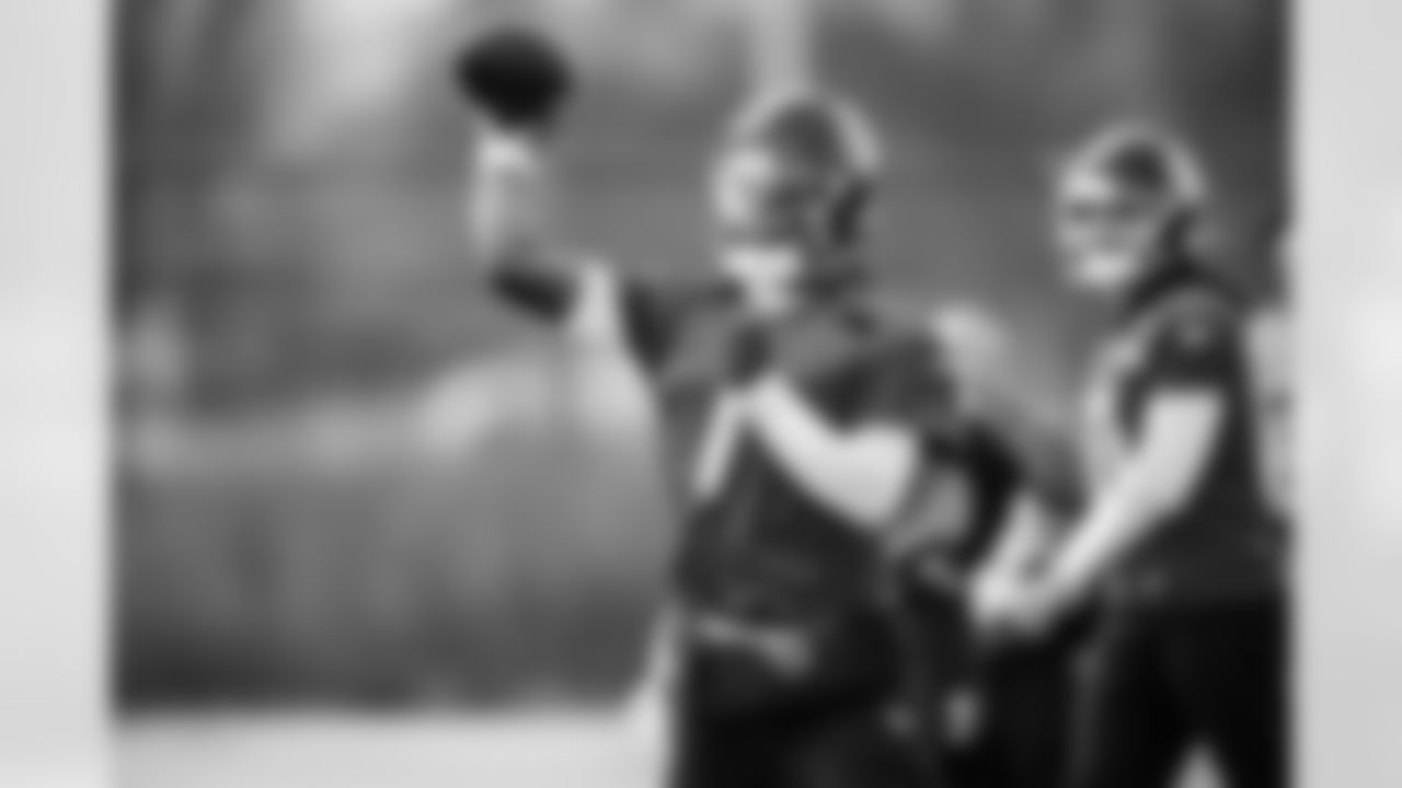 Quarterback Cam Ward #1 of the Tennessee Titans during practice at the Ascension Saint Thomas Sports Park on December 24, 2025 in Nashville, TN. Photo By Beau Brune/Tennessee Titans