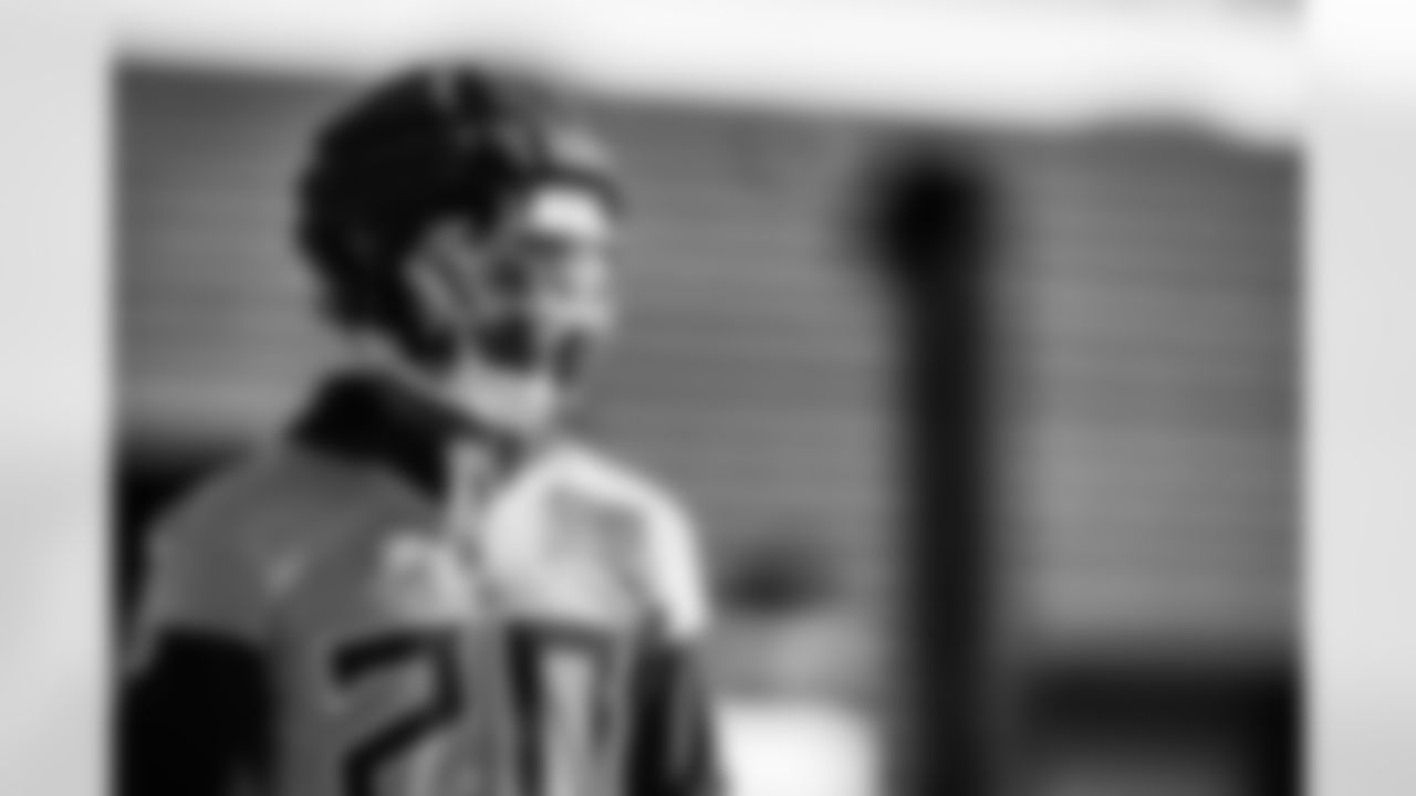 Running back Tony Pollard #20 of the Tennessee Titans during practice at the Ascension Saint Thomas Sports Park on December 11, 2025 in Nashville, TN. Photo By Jessie Rogers/Tennessee Titans