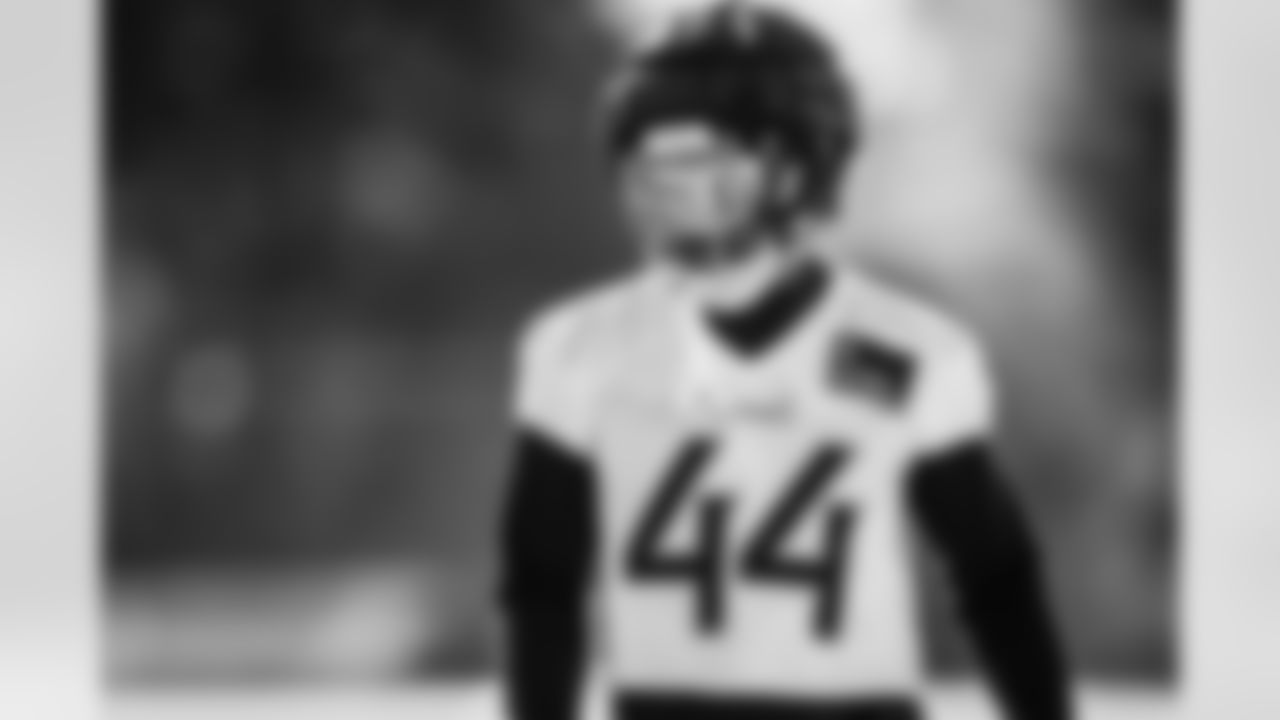 Safety Mike Brown #44 of the Tennessee Titans during practice at the Ascension Saint Thomas Sports Park on November 12, 2025 in Nashville, TN. Photo By Donald Page/Tennessee Titans