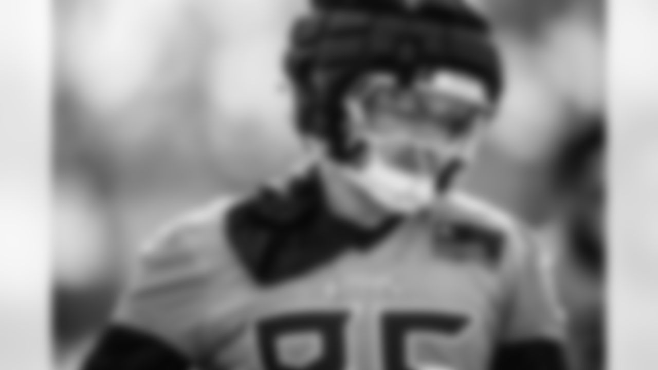 Tight end Cole Turner #86 of the Tennessee Titans during practice at the Ascension Saint Thomas Sports Park on December 10, 2025 in Nashville, TN. Photo By Donald Page/Tennessee Titans