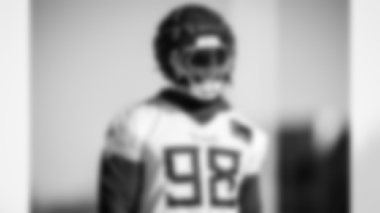 Defensive tackle Jeffery Simmons #98 of the Tennessee Titans during practice at the Ascension Saint Thomas Sports Park on January 1, 2026 in Nashville, TN. Photo By Jessie Rogers/Tennessee Titans
