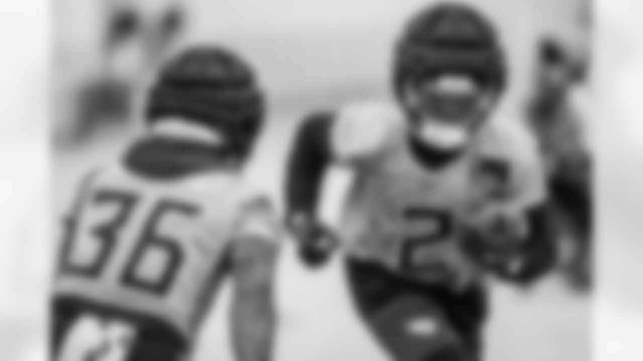 Running back Tyjae Spears #2 of the Tennessee Titans during practice at the Ascension Saint Thomas Sports Park on December 24, 2025 in Nashville, TN. Photo By Beau Brune/Tennessee Titans