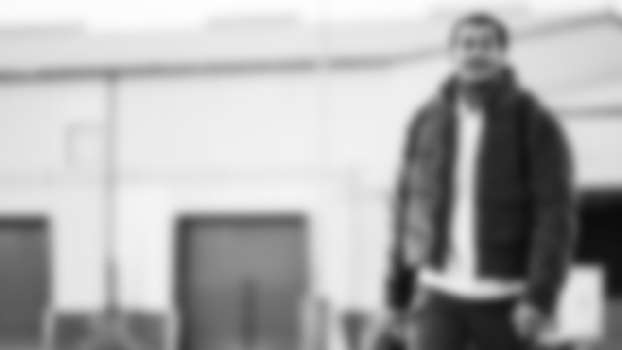 Wide receiver Elic Ayomanor #5 of the Tennessee Titans during the travel day at the Nashville International Airport on December 06, 2025 in Nashville, TN. Photo by Jessie Roger/Tennessee Titans