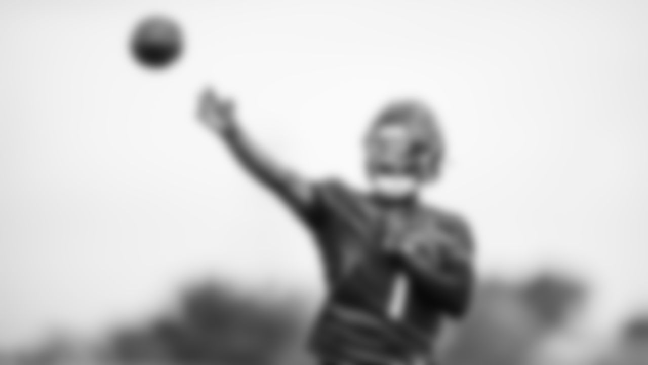 Quarterback Cam Ward #1 of the Tennessee Titans during phase 3 practice at the Ascension Saint Thomas Sports Park on June 5, 2025 in Nashville, TN. Photo By Donald Page/Tennessee Titans