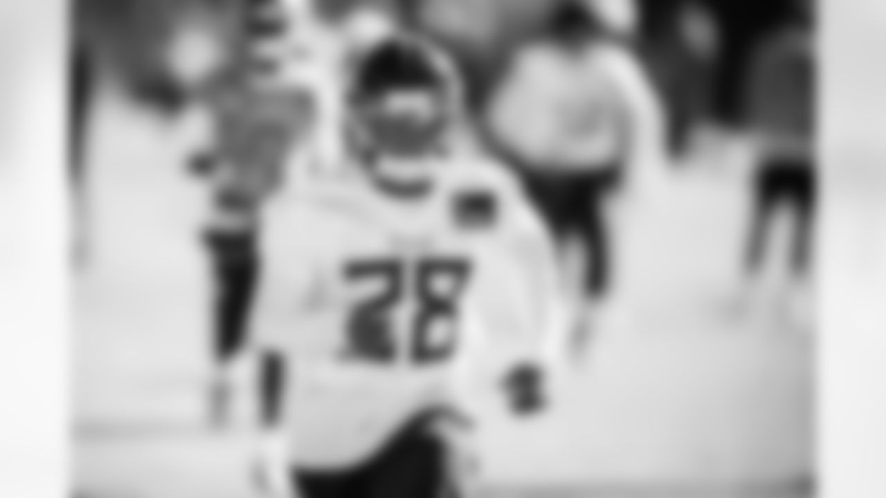 Safety Jerrick Reed II #28 of the Tennessee Titans during practice at the Ascension Saint Thomas Sports Park on November 12, 2025 in Nashville, TN. Photo By Donald Page/Tennessee Titans