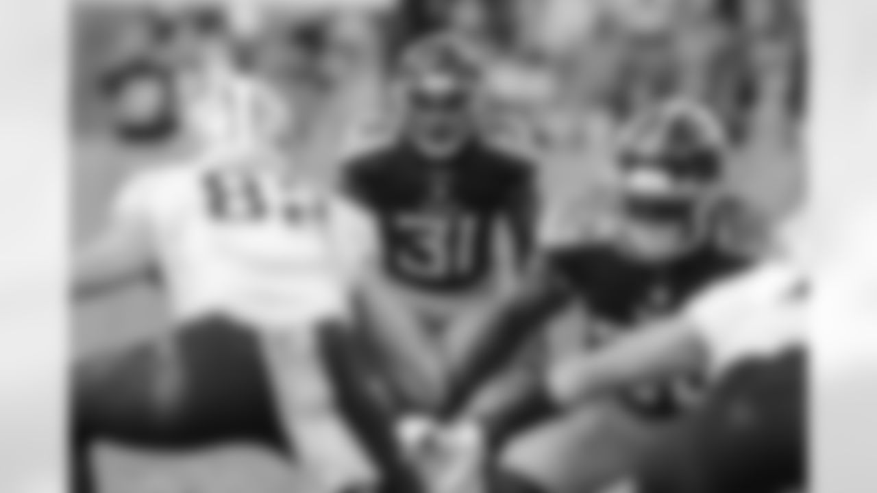 Tennessee Titans safety Kevin Byard (31) watches a play evelop during an NFL football game against the New Orleans Saints in Nashville, Tenn., Sunday, Nov. 14, 2021. (AP Photo/Gary McCullough)