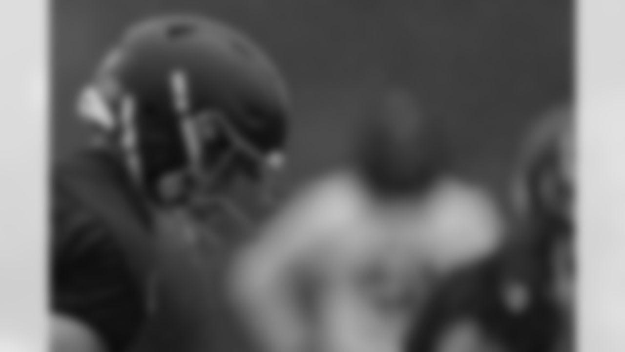 Atlanta Falcons quarterback Kirk Cousins #18 during OTAs at Atlanta Falcons Training Facility in Flowery Branch, Georgia, on Monday, May 13, 2024. (Photo by Shanna Lockwood/Atlanta Falcons)