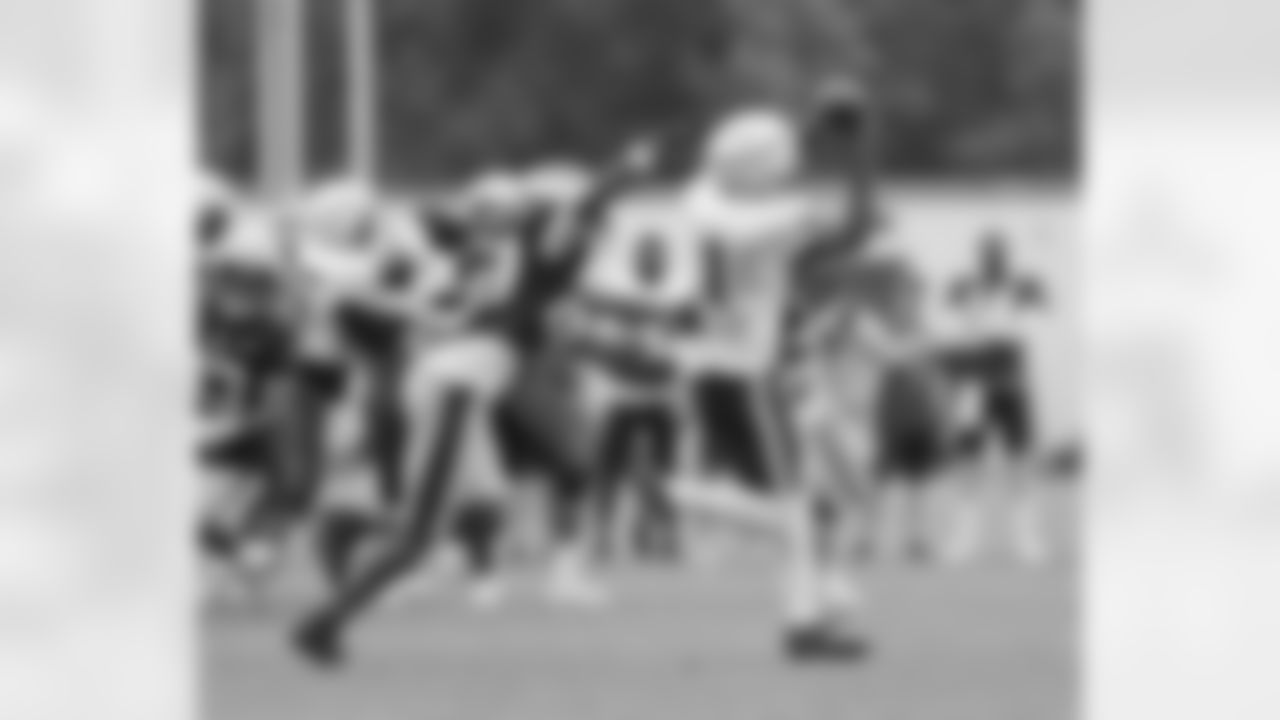 Ja'Lynn Polk practices during Patriots Training Camp on July 30, 2024.