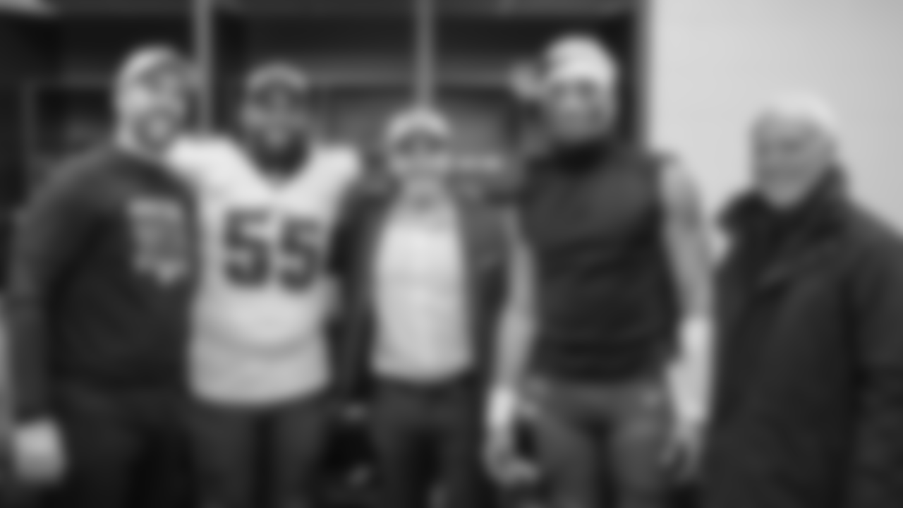 Nick Sirianni, Brandon Graham, Howie Roseman, Jalen Hurts, and Jeffrey Lurie