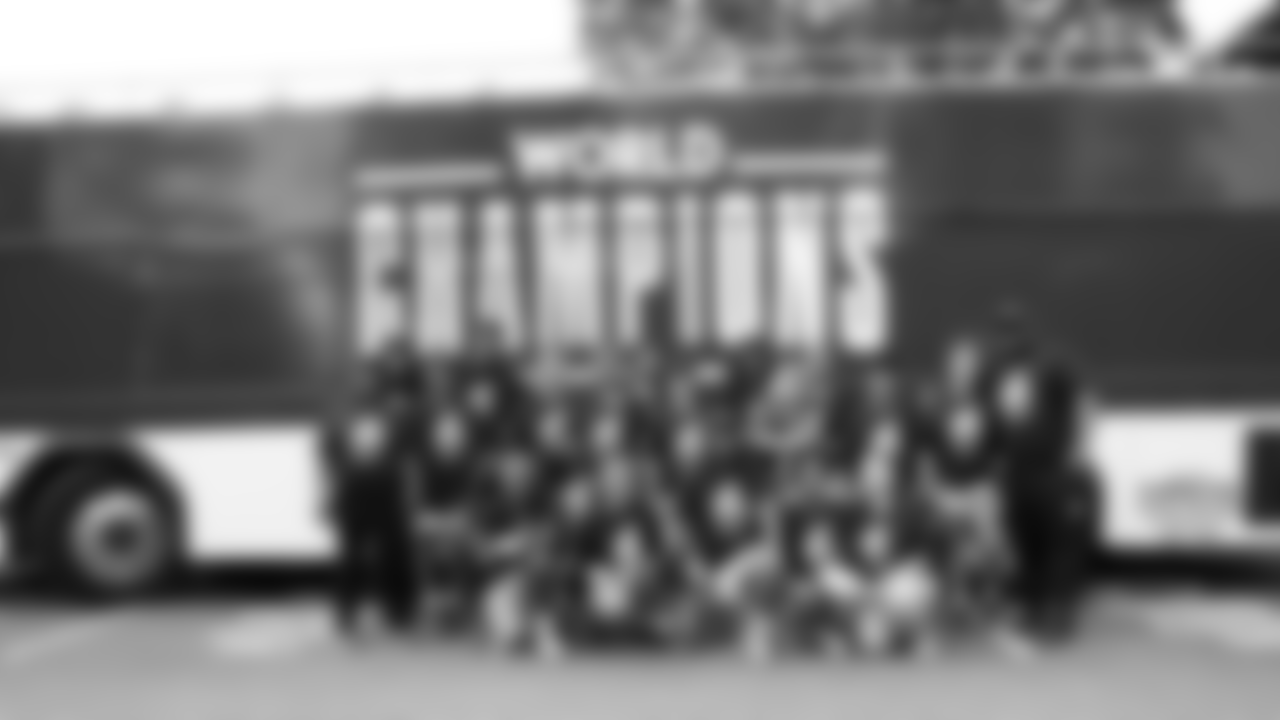 Mastery Camden at the Super Bowl LIX Parade of Champions bus.