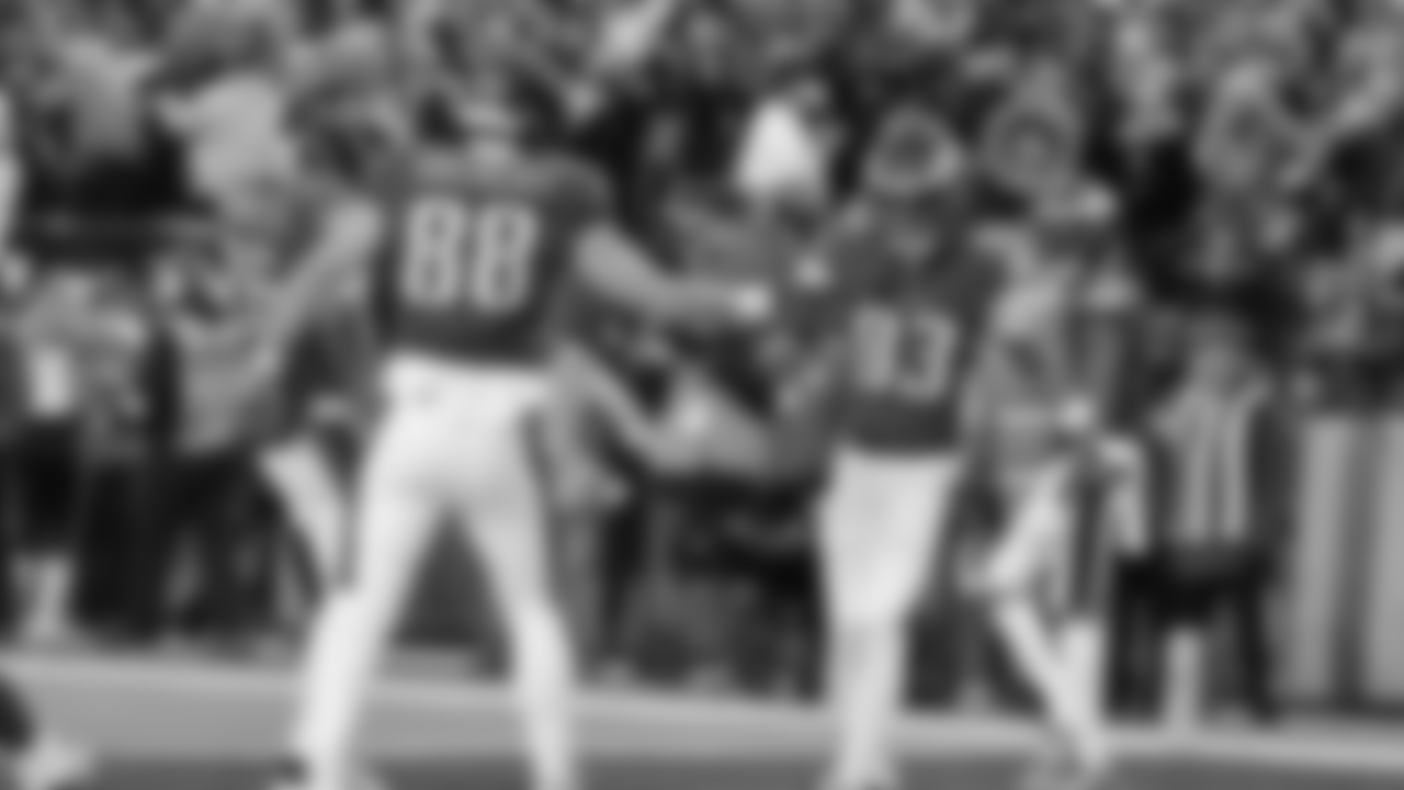 TE Dallas Goedert and WR Jahan Dotson