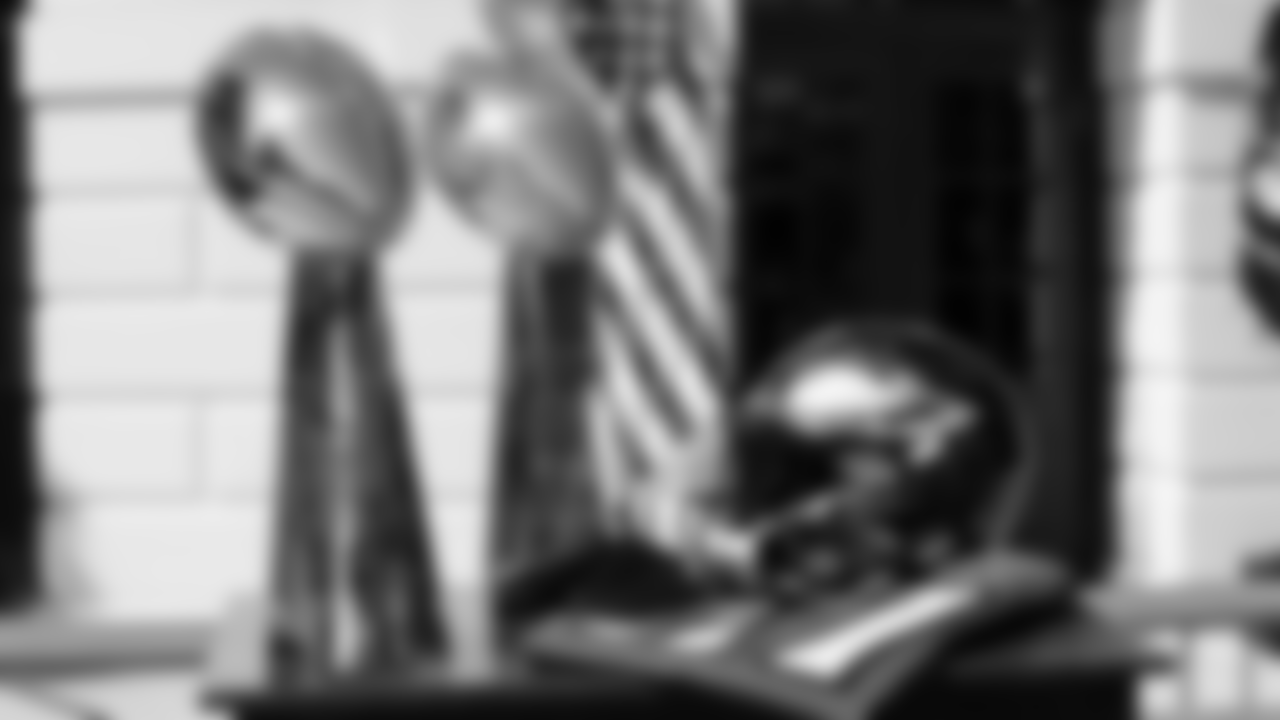 The Lombardi Trophies from the Super Bowl LII and LIX victories made the trip to Washington, D.C.