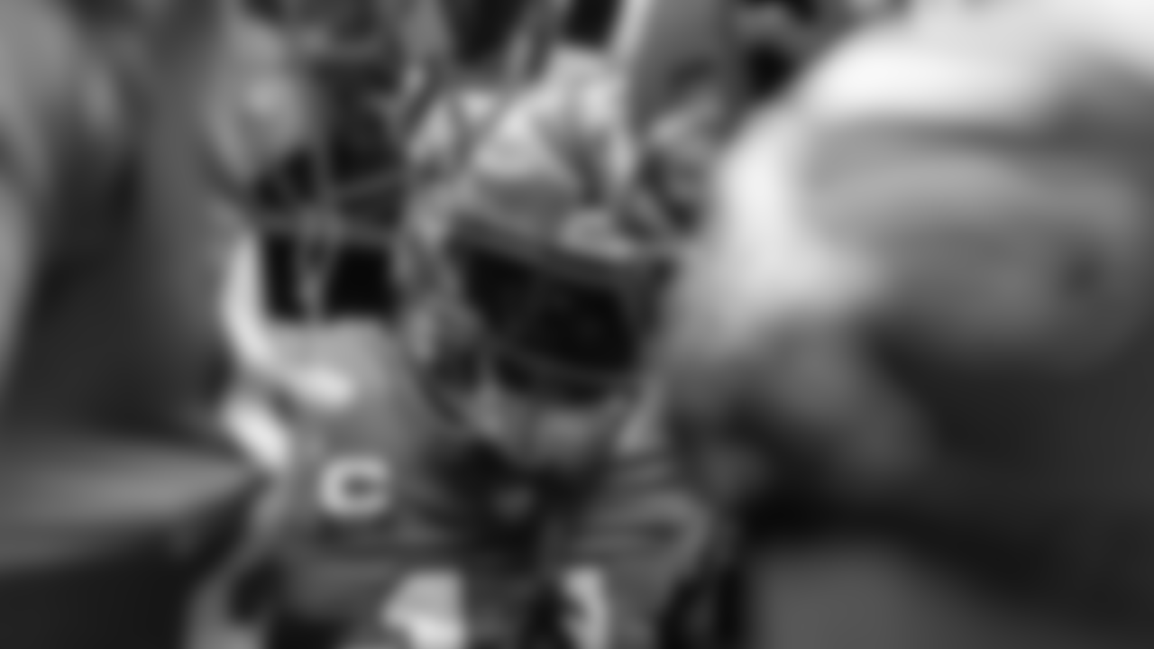 A.J. Brown in the pregame huddle