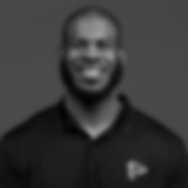 Atlanta Falcons tight ends coach Kevin Koger poses for a headshot in Ticketmaster Studios at the Atlanta Falcons headquarters in Flowery Branch, Georgia, on Thursday, February 15, 2024. (Photo by Shanna Lockwood/Atlanta Falcons)